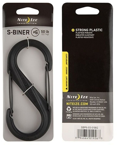 Karabinë plastike Nite Ize S-Biner Dual Carabiner #6, dy porta, e zezë