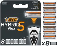 Tehe rezervë rroje BIC Hybrid 5 Flex, 5 tehe, 8 copë, shumëngjyrëshe