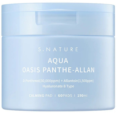 Памучни дискети S.NATURE Aqua Oasis Panthe Allan Calming Pad, смирувачки, интензивна хидратација, 60 парчиња
