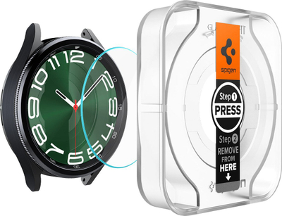 Xham mbrojtës Spigen Glass tR EZ Fit, set me 2 copë, për Samsung Galaxy Watch6 Classic 47mm, transparent
