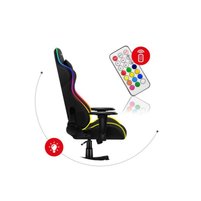 Karrige gaming Huzaro Force 6.3 RGB Mesh, shpina 180°, drita LED RGB, e zezë