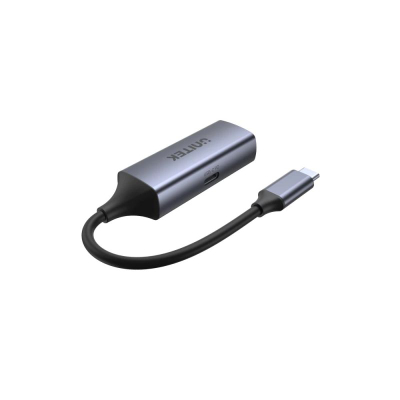 Адаптер USB C Unitek U1323A, Gigabit Ethernet, Power Delivery 100W, сива боја
