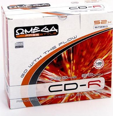 Disk CD-R Omega 700MB, 52x, paketim slim 10 copë