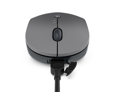 Maus Lenovo Go, RF Wireless + Bluetooth + USB Type-A, i hirtë