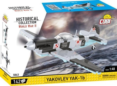 Set konstruktiv COBI Historical Collection Yakovlev Yak-1b, 142 copa, gjatësi 18.5 cm, shumëngjyrësh