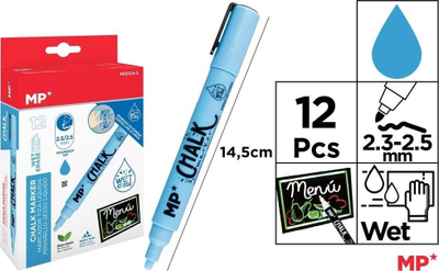 Shkumës i lëngshëm blu MP Main Paper Liquid Chalk, set 12 copë