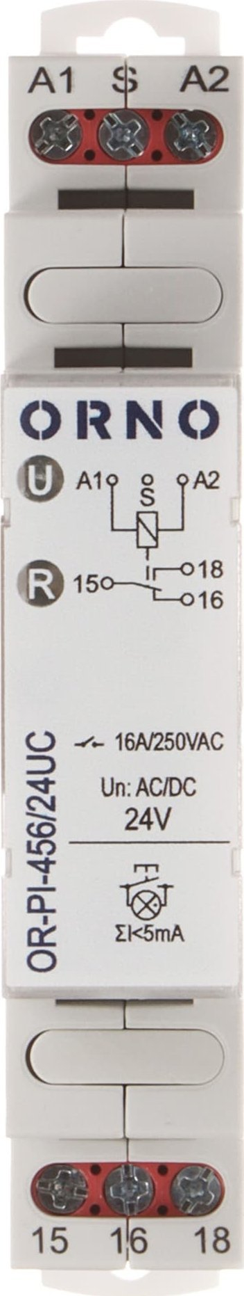 Rele impulsive bi-stabile ORNO, 24V AC DC, 16A, gri