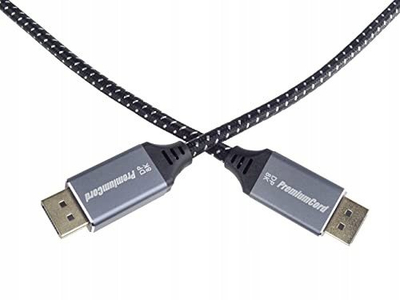 Kabllo DisplayPort PremiumCord 1.4, 0.5m, 8K, lidhës metalikë të pozgëzuar me ar
