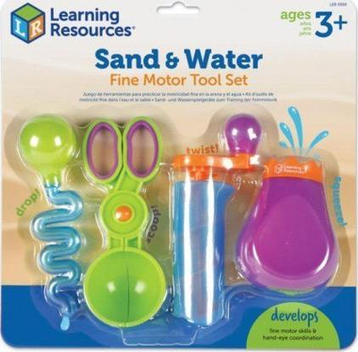 Set lodrash shqisore Learning Resources Sand & Water, për zhvillim të dorës, 4 pjesë, me ngjyra të ndryshme