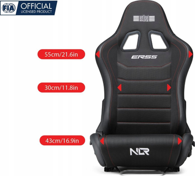 Sedilje gaming Next Level Racing ERS5 Elite, që shtrihet mbrapa, material stof dhe mesh, e zezë