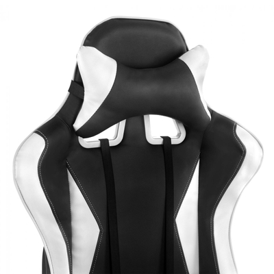 Karrige gaming SPEED me mbështetëse këmbësh, 68×71.5×134 cm (HM1063.01), zezë/ bardhë