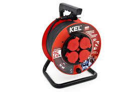 Zgjatës me daulle Plastrol Professional Line, 4x2P+PE, 25m, i zi