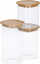 Kavanoz qelqi Zeller, 1600 ml, kapak bambuje, transparent