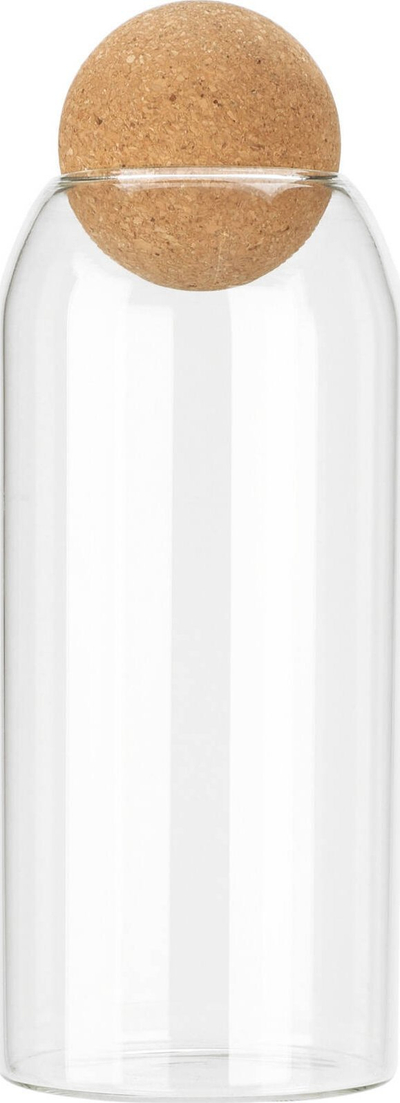 Enë qelqi Excellent Houseware, 1000 ml, me tapë dekorative, transparente