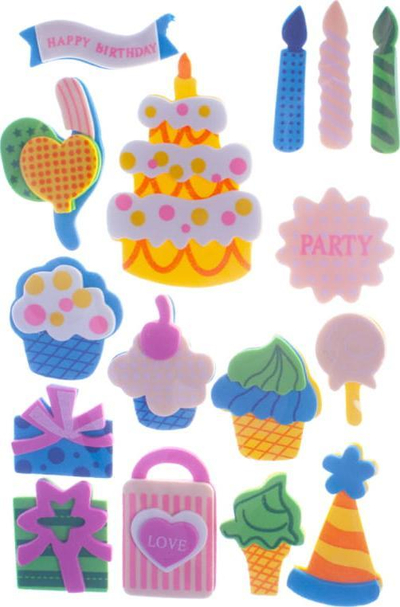 Stickerë zbukurues Astra Party, set feste, shumëngjyrësh