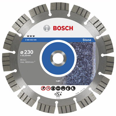 Disk prerës me diamant Bosch Best for Stone 2608602642, 125 mm, për gur dhe beton, gri