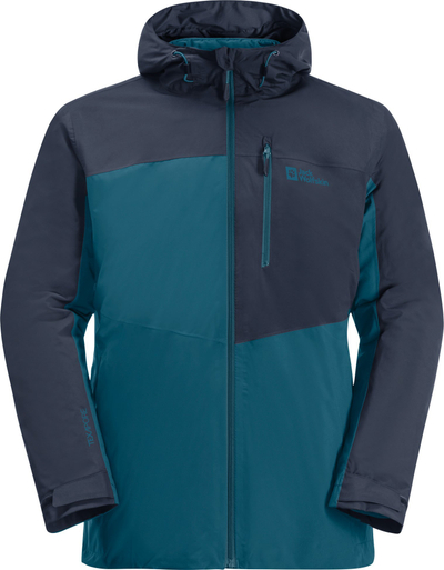 Xhaketë burrash Jack Wolfskin Feldberg 3in1 Jkt M, TEXAPORE ECOSPHERE PRO, me kapuç që hiqet, blu e errët