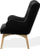 Set kolltuk me ottoman Wingback, kadife, me këmbë druri, i zi