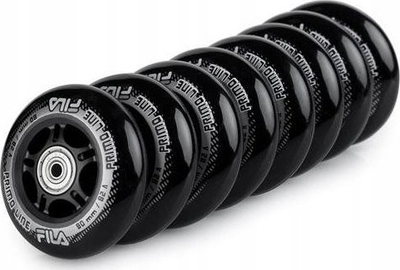 Set rrota patinash inline Fila Primo Line, 80mm, ABEC 5 82A, të zeza