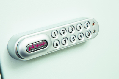Dollap çelësash Phoenix KC0601E, 42 varëse, me mbyllje elektronike, gri