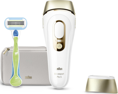 Depilator Braun Silk-expert Pro 5 PL5052, IPL, SkinPro 2.0, i bardhë e artë