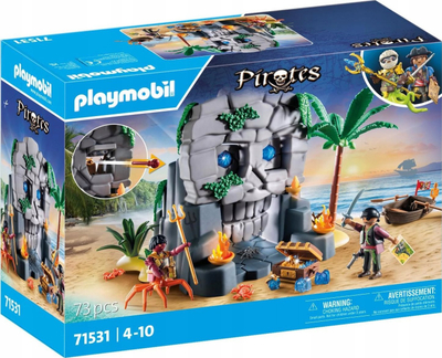 Lodër ndërtuese Playmobil Pirates 71531 Skull Island, set me piratë, 78 copa, shumëngjyrëshe