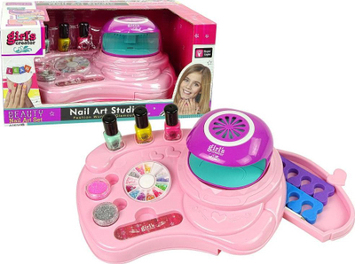 Set manikyr për fëmijë Lean Sport Nail Painting, llakë me shkëlqim, ngjitëse dekorative, llambë lodër