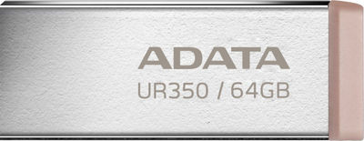 USB Memorja ADATA UR350, 64GB, USB 3.2 Gen 1, e argjendtë