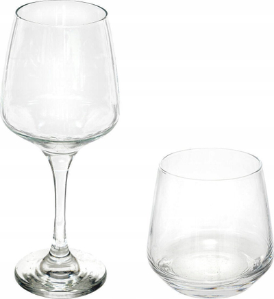 Set enësh xhami Elaya, 12 copë, 19x19x6 cm, transparent