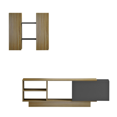 Set komodë për TV Tyson 140x31,5x43,5Hcm (HM18081), gri