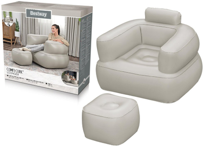 Karrige e fryrë Bestway 75137, PVC i qëndrueshëm, 107 x 99 x 80 cm, gri