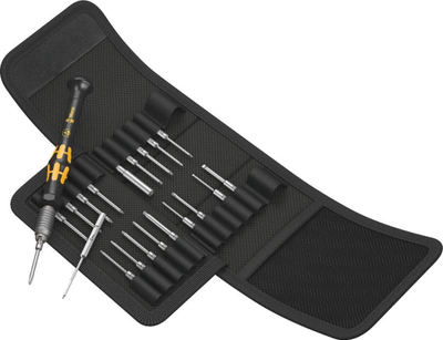 Set kaçavidash Wera Kraftform Kompakt Micro 21 ESD 1, 21 copë, për elektronikë, i zi