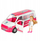 Set lodrash Mobile Hospital Ambulance 2 in 1, ambulancë dhe spital mobil, me kukull doktoreshë, e bardhë rozë tirkiz