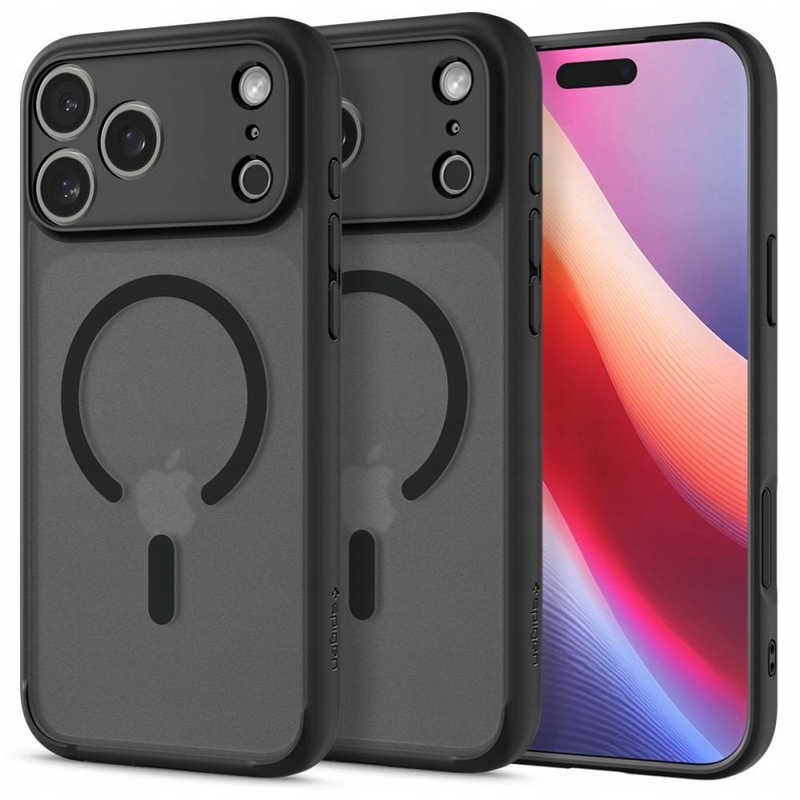 Mbulesë telefoni Spigen Ultra Hybrid MagSafe, për iPhone 17 Pro Max, transparente Frost Black, e zezë