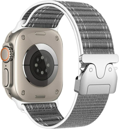 Rrip ore Beline Woven Nylon Parachute për Apple Watch 42/44/45/49mm, najlon, gri