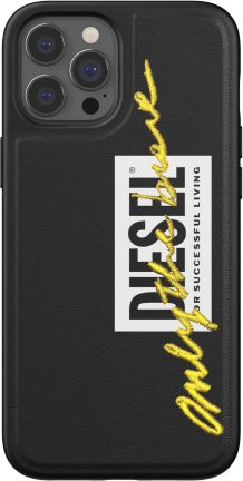 Mbrojtëse telefoni Diesel Moulded Case Embroidery FW20 për iPhone 12 Pro Max, Black Lime