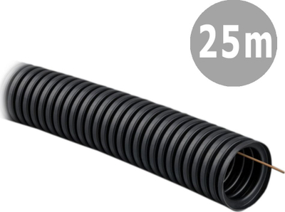 Tub elektrik i valëzuar RKGS ⌀25, 750N, 25m, i zi
