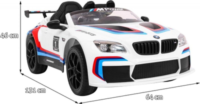 Makina elektrike Ramiz BMW M6 GT3, 131 cm, deri 30 kg, e bardhë