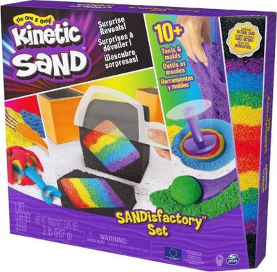 Set lodër Spin Master Kinetic Sand Sandisfactory, rërë kinetike, shumëngjyrëshe