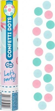 Konfetë me ajër të kompresuar Godan Let’s Party, 30 cm, pastel shumëngjyrëshe