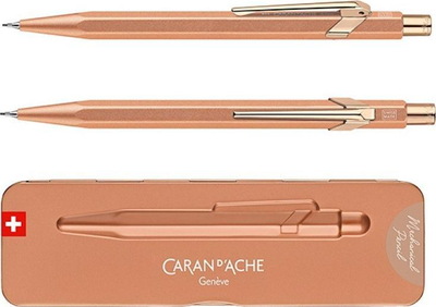 Механичка пенкало Caran d’Ache 844 Brut Rose, графит 0.7 mm HB, розе голд боја