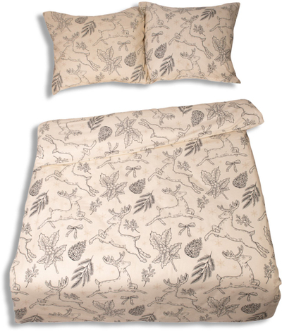 Set mbulesë krevati flanel, 140x200 cm, jastëk 70x90 cm, e bardhë