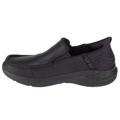 Këpucë burra Skechers Slip-Ins Parson Oswin 204866, lëkurë natyrale, të zeza