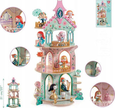 Kulla lodër Djeco Arty Toys Ze Princess Tower, 51 cm, shumëngjyrëshe