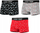 Boxer për burra Lahti Printed Mix, set me 3 palë, masa M, me shumë ngjyra