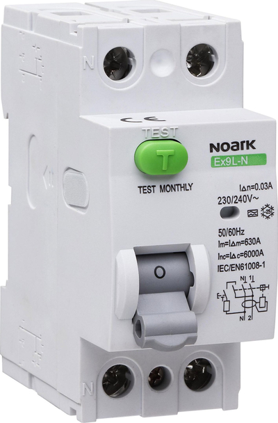 Ndërprës diferencal NOARK Ex9L N, 2P, 40A 30mA, i bardhë
