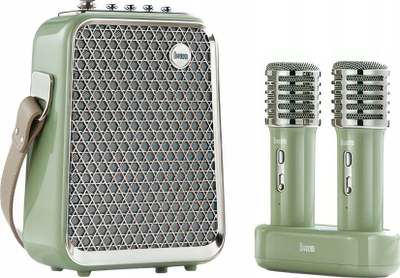 Altoparlant portativ Divoom Songbird HQ, Bluetooth, me dy mikrofona karaoke, jeshil