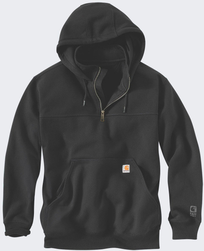 Bluzë me kapuç Carhartt Paxton 1/4 Zip, për meshkuj, pambuk i trashë, e zezë