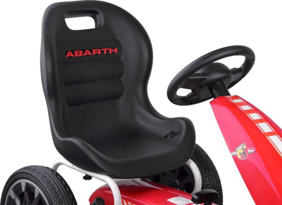 Go kart me pedale Abarth PA0167, sedilje e rregullueshme, rrota EVA, i kuq