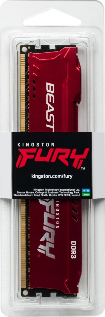Memorie Kingston Fury Beast, DDR3, 8 GB, 1866 MHz, CL10, KF318C10BR/8